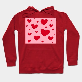 Pink and Heart Heart Pattern Hoodie